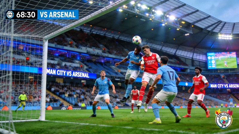 英超联赛曼城对阵阿森纳的高清直播画面截图